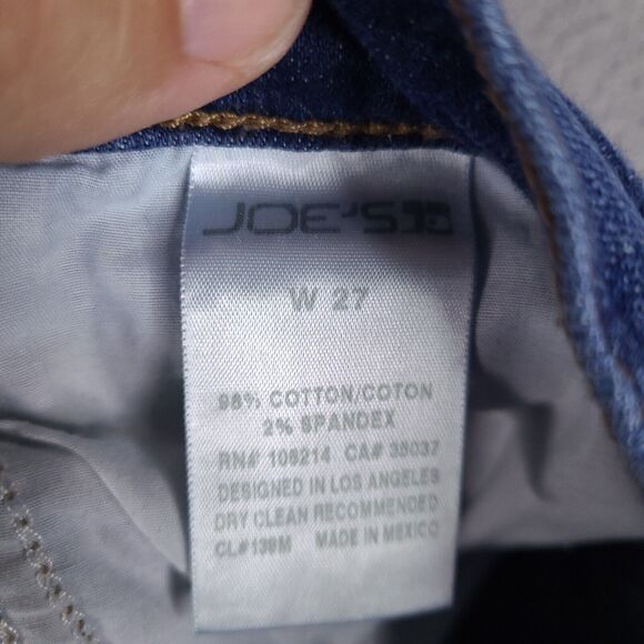 Joe's Jeans Womens Size 27 Blue Cuffed Cropped‎ Cotton Blend Stretch Low Rise - Picture 8 of 15